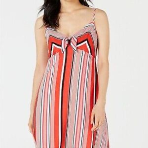 Francesca's Striped Tie-Front Mini Dress